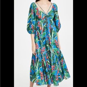 Farm Rio Dream Garden Poplin Midi Dress size small EUC